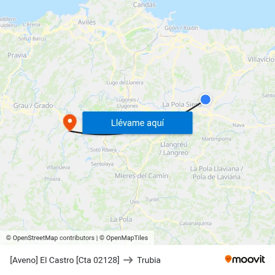 [Aveno]  El Castro [Cta 02128] to Trubia map