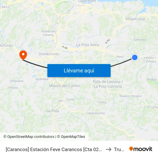 [Carancos]  Estación Feve Carancos [Cta 02160] to Trubia map