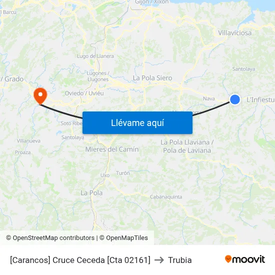 [Carancos]  Cruce Ceceda [Cta 02161] to Trubia map