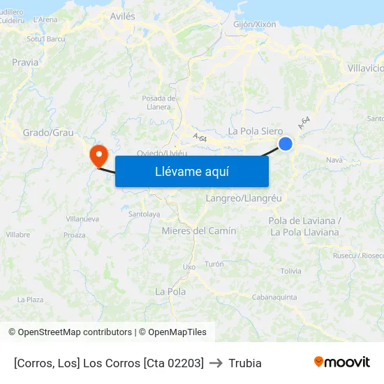 [Corros, Los]  Los Corros [Cta 02203] to Trubia map