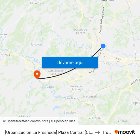 [Urbanización La Fresneda]  Plaza Central [Cta 02347] to Trubia map