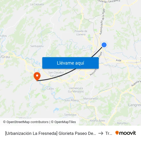 [Urbanización La Fresneda]  Glorieta Paseo De Las Bicicletas [Cta 02463] to Trubia map