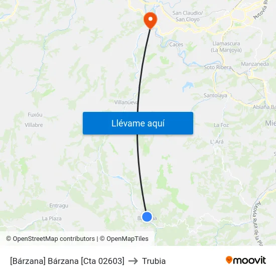 [Bárzana]  Bárzana [Cta 02603] to Trubia map