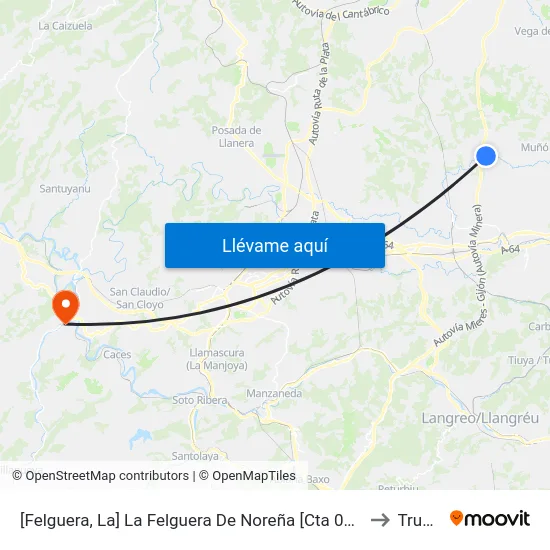 [Felguera, La]  La Felguera De Noreña [Cta 02766] to Trubia map