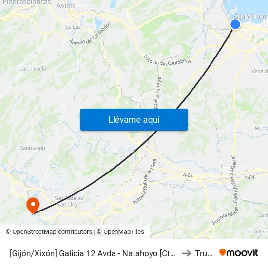 [Gijón/Xixón]  Galicia 12 Avda - Natahoyo [Cta 02927] to Trubia map