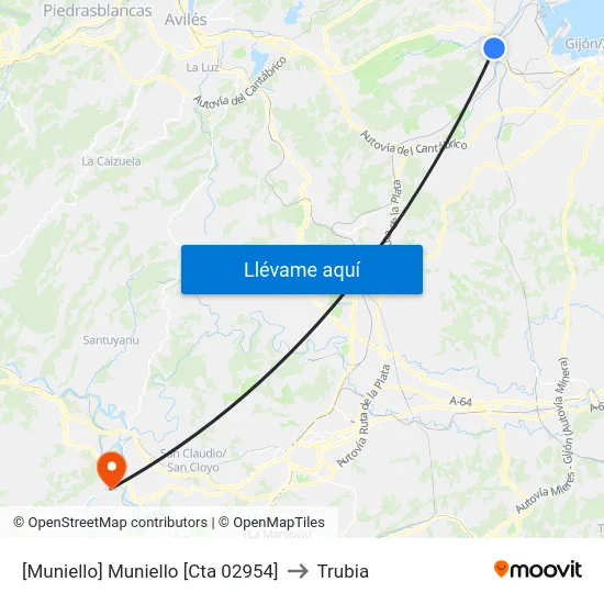 [Muniello]  Muniello [Cta 02954] to Trubia map