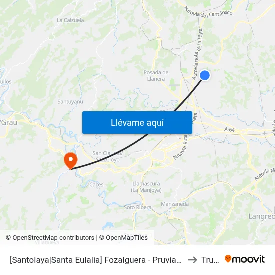 [Santolaya|Santa Eulalia]  Fozalguera - Pruvia [Cta 02959] to Trubia map