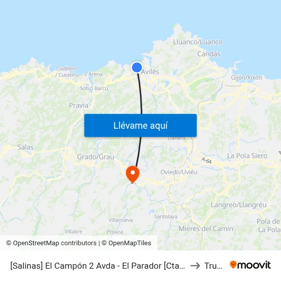 [Salinas]  El Campón 2 Avda - El Parador [Cta 02981] to Trubia map