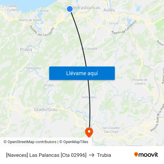 [Naveces]  Las Palancas [Cta 02996] to Trubia map