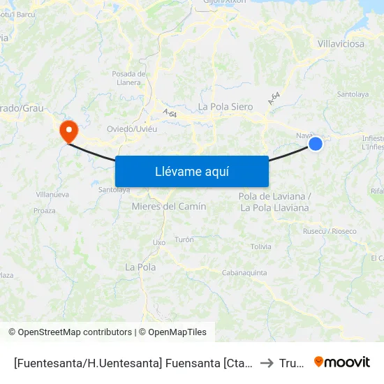 [Fuentesanta/H.Uentesanta]  Fuensanta [Cta 03180] to Trubia map