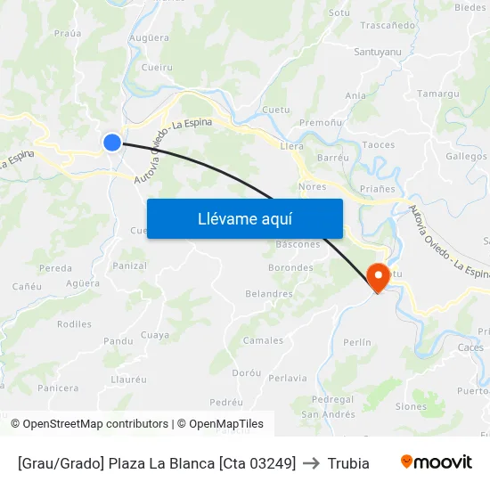 [Grau/Grado]  Plaza La Blanca [Cta 03249] to Trubia map