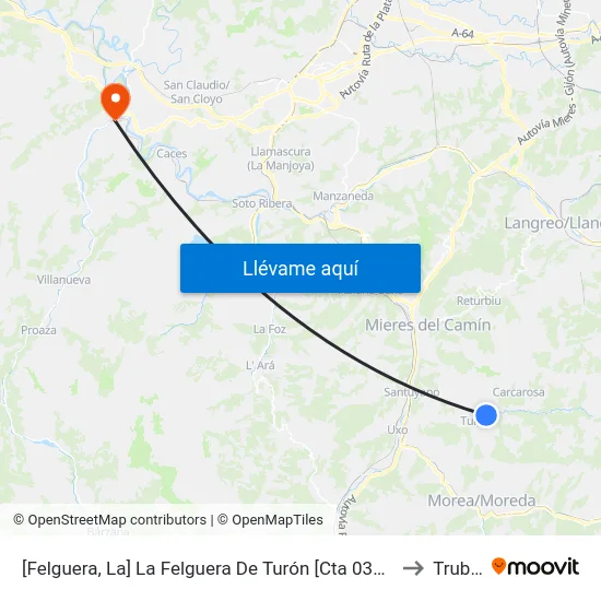 [Felguera, La]  La Felguera De Turón [Cta 03259] to Trubia map