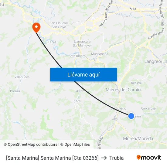 [Santa Marina]  Santa Marina [Cta 03266] to Trubia map