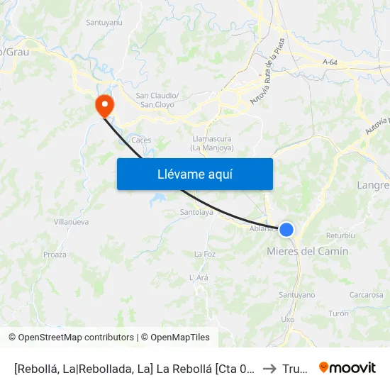 [Rebollá, La|Rebollada, La]  La Rebollá [Cta 03290] to Trubia map