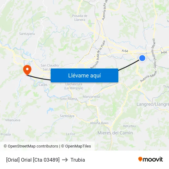 [Orial]  Orial [Cta 03489] to Trubia map