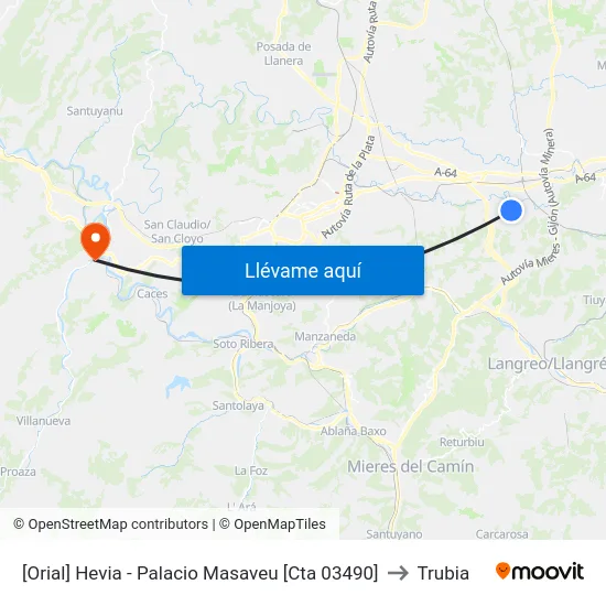 [Orial]  Hevia - Palacio Masaveu [Cta 03490] to Trubia map
