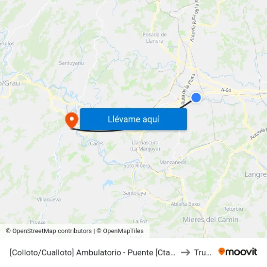 [Colloto/Cualloto]  Ambulatorio - Puente [Cta 03596] to Trubia map
