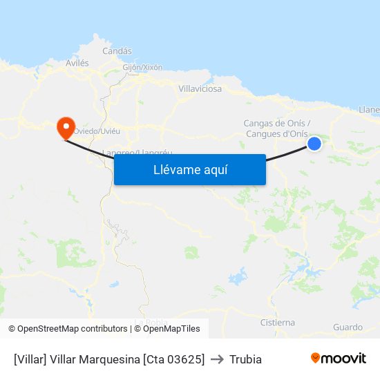 [Villar]  Villar Marquesina [Cta 03625] to Trubia map