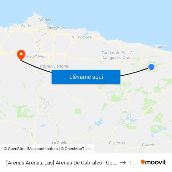 [Arenas|Arenas, Las]  Arenas De Cabrales - Cpeb Las Arenas [Cta 03660] to Trubia map