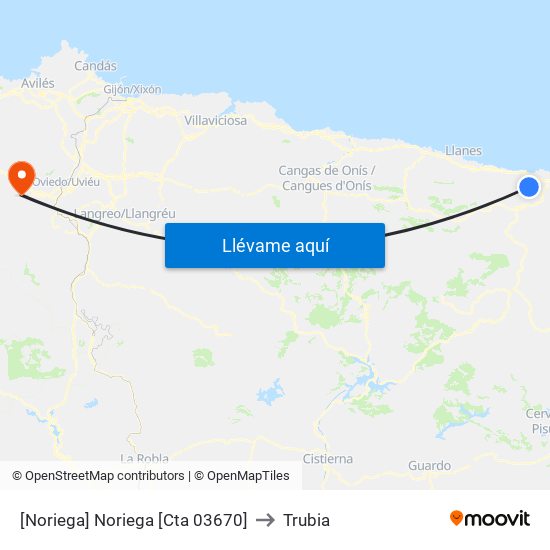 [Noriega]  Noriega [Cta 03670] to Trubia map