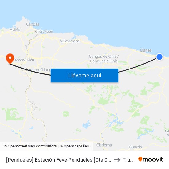 [Pendueles]  Estación Feve Pendueles [Cta 03704] to Trubia map