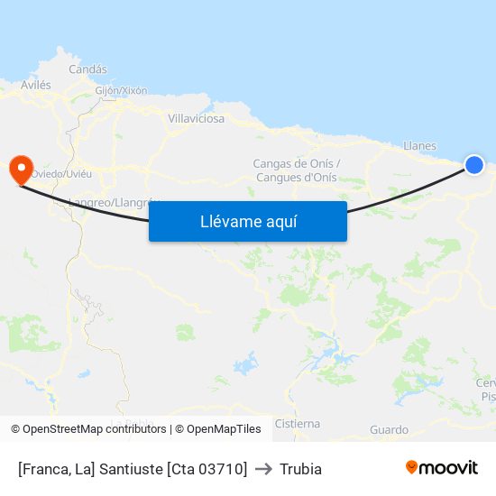 [Franca, La]  Santiuste [Cta 03710] to Trubia map