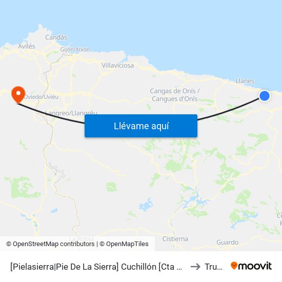 [Pielasierra|Pie De La Sierra]  Cuchillón [Cta 03732] to Trubia map