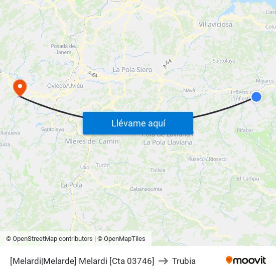 [Melardi|Melarde]  Melardi [Cta 03746] to Trubia map