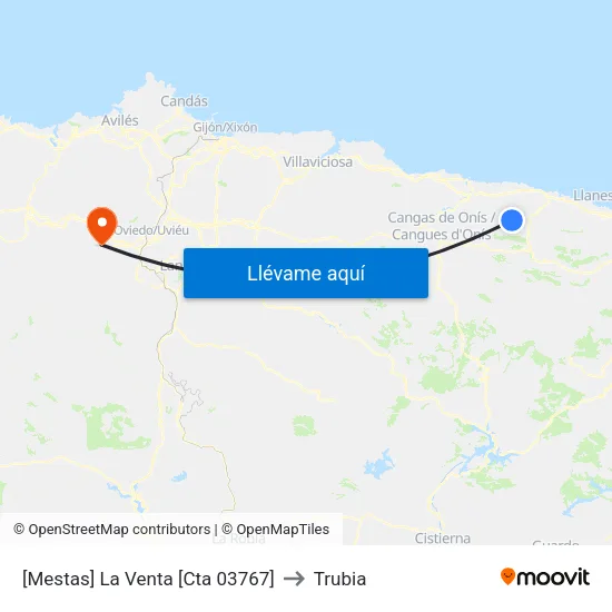 [Mestas]  La Venta [Cta 03767] to Trubia map