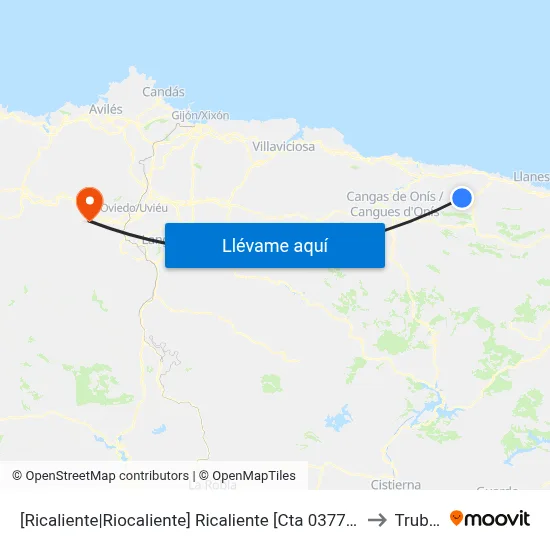 [Ricaliente|Riocaliente]  Ricaliente [Cta 03771] to Trubia map
