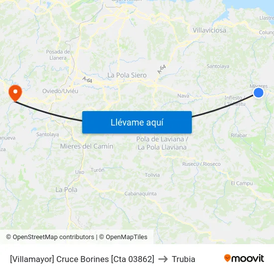 [Villamayor]  Cruce Borines [Cta 03862] to Trubia map