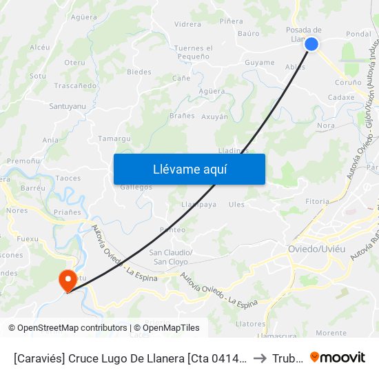 [Caraviés]  Cruce Lugo De Llanera [Cta 04142] to Trubia map