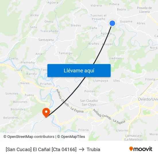 [San Cucao]  El Cañal [Cta 04166] to Trubia map