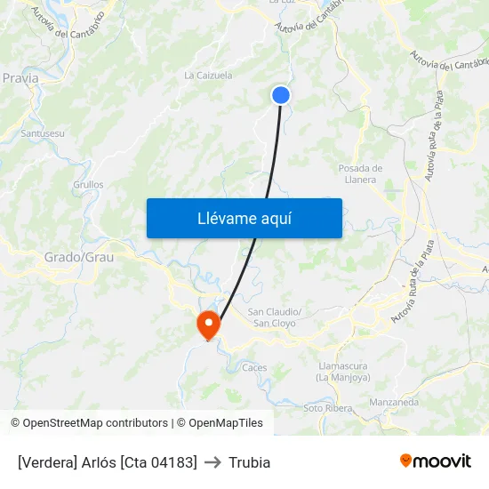 [Verdera]  Arlós [Cta 04183] to Trubia map