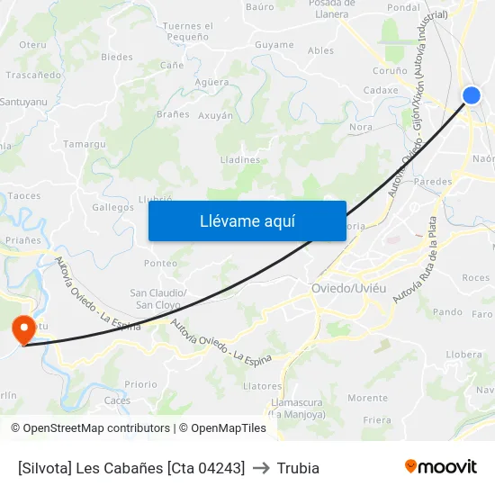 [Silvota]  Les Cabañes [Cta 04243] to Trubia map