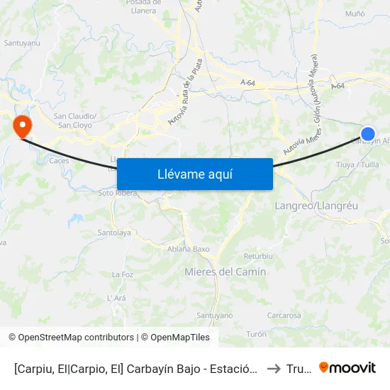 [Carpiu, El|Carpio, El]  Carbayín Bajo - Estación [Cta 04296] to Trubia map