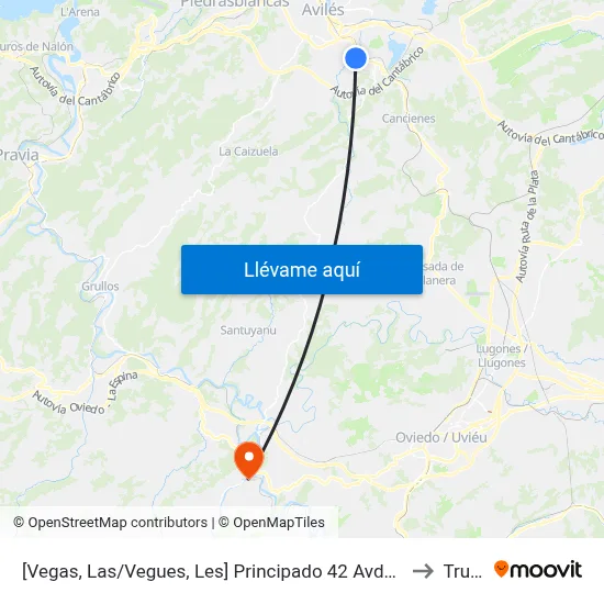 [Vegas, Las/Vegues, Les]  Principado 42 Avda [Cta 04367] to Trubia map