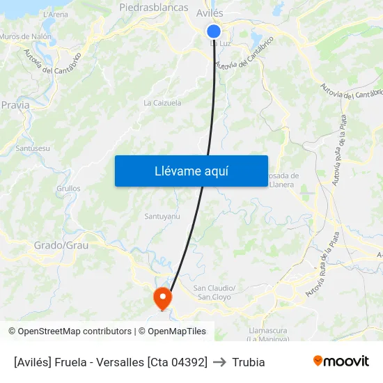 [Avilés]  Fruela - Versalles [Cta 04392] to Trubia map