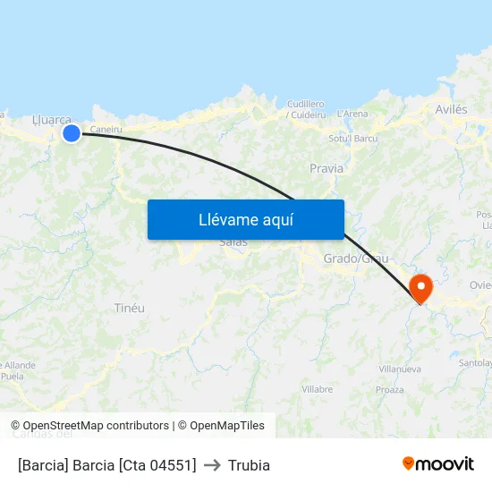 [Barcia]  Barcia [Cta 04551] to Trubia map