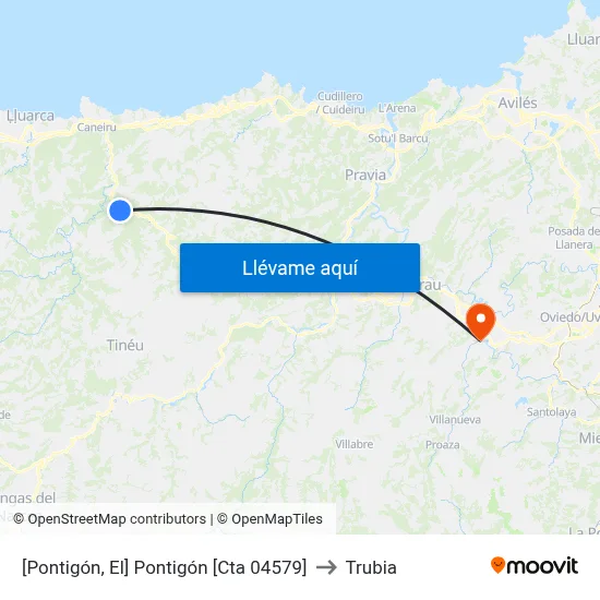 [Pontigón, El]  Pontigón [Cta 04579] to Trubia map