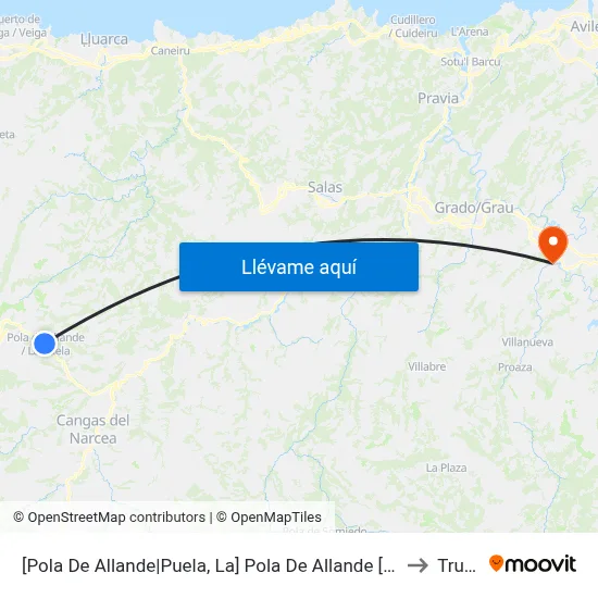 [Pola De Allande|Puela, La]  Pola De Allande [Cta 04665] to Trubia map
