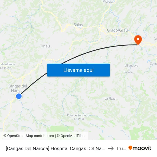 [Cangas Del Narcea]  Hospital Cangas Del Narcea [Cta 04834] to Trubia map