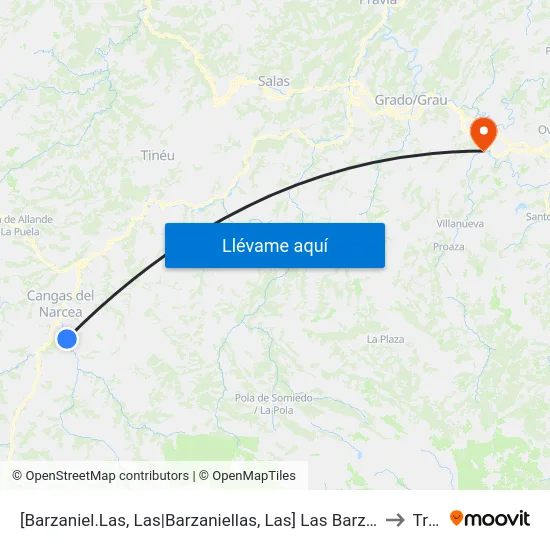 [Barzaniel.Las, Las|Barzaniellas, Las]  Las Barzaniel.Las - La Mata [Cta 04835] to Trubia map