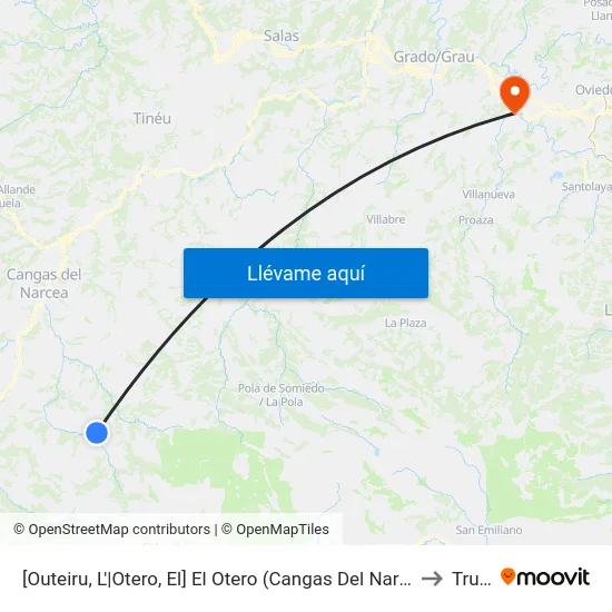 [Outeiru, L'|Otero, El]  El Otero (Cangas Del Narcea) [Cta 04909] to Trubia map