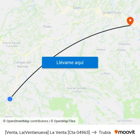 [Venta, La|Ventanueva]  La Venta [Cta 04963] to Trubia map