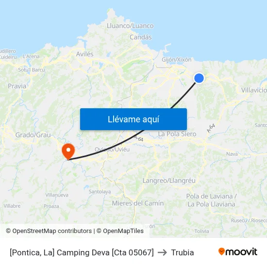 [Pontica, La]  Camping Deva [Cta 05067] to Trubia map