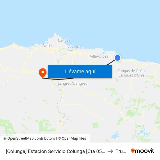 [Colunga]  Estación Servicio Colunga [Cta 05113] to Trubia map
