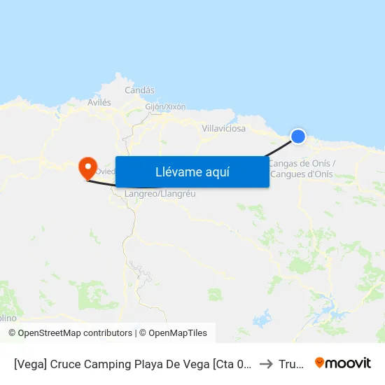 [Vega]  Cruce Camping Playa De Vega [Cta 05142] to Trubia map