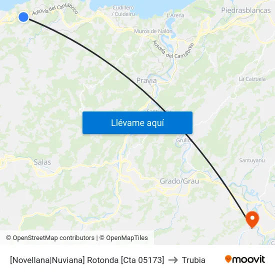 [Novellana|Nuviana]  Rotonda [Cta 05173] to Trubia map
