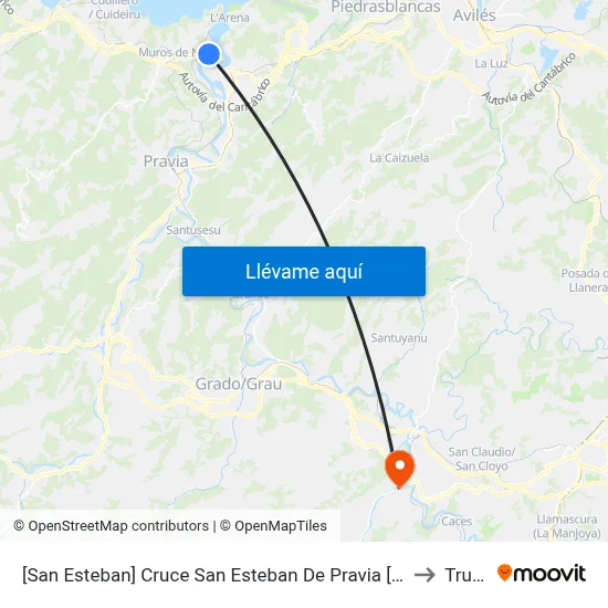 [San Esteban]  Cruce San Esteban De Pravia [Cta 05284] to Trubia map